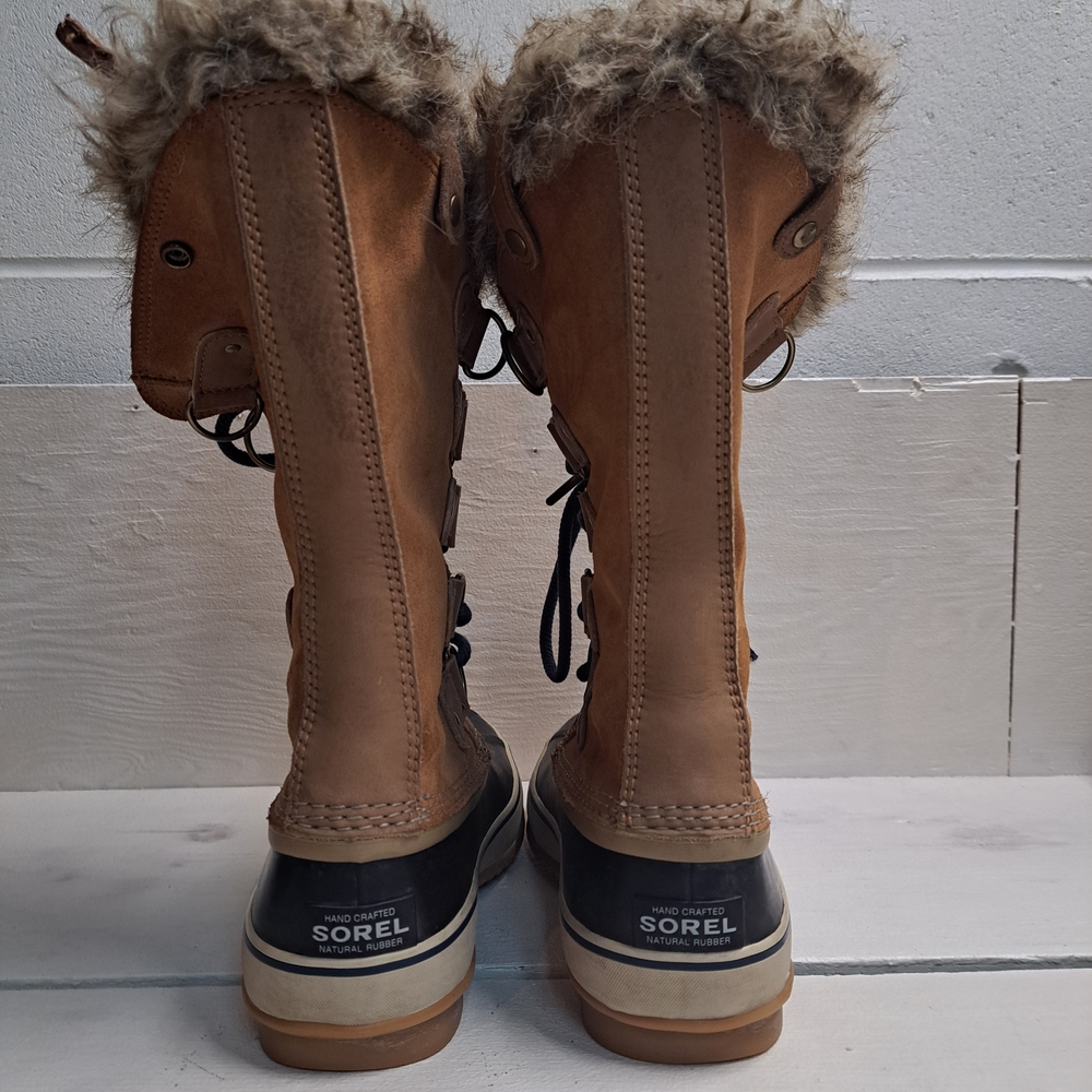 Sorel Boots Joan Of Arctic Tan Lace Up Waterproof Boots Women's Size 10 - Picture 4 of 13